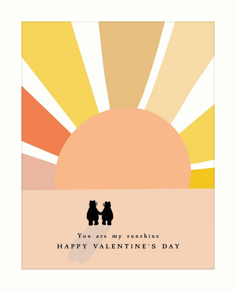 You Are My Sunshine Bear Valentines Card