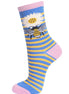 Womens Bamboo Socks Bumble Bee Striped Floral Ankle Socks