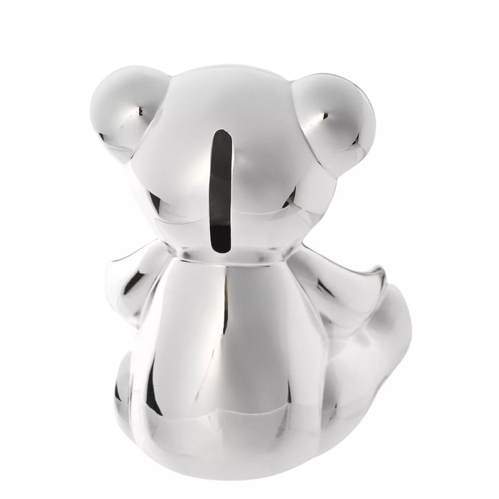 Silver Teddy Money Box