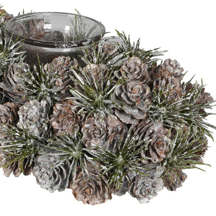 Frost Pinecone Candle Holder