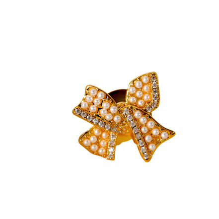 Mini Bow Pin Brooch - Gold