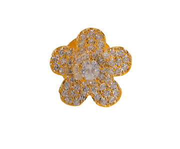 Mini CZ Embossed Daisy Pin Brooch