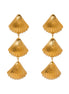 Triple Drop Shell Earrings in Gold