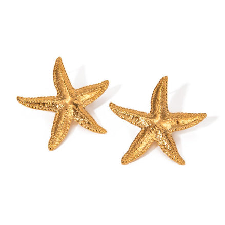 Oversize Starfish Gold Earrings