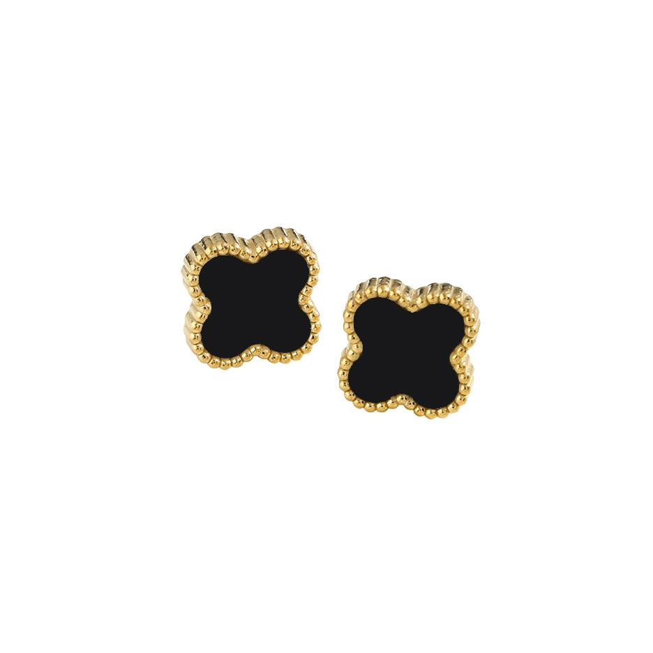 Black Clover Stud Earrings
