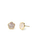Mother of pearl Flower Stud Earrings in gold
