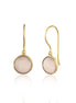 Stone Hook Earrings in gold & Rose