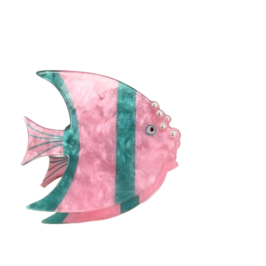 Angelfish Claw Clip In Pink & Green