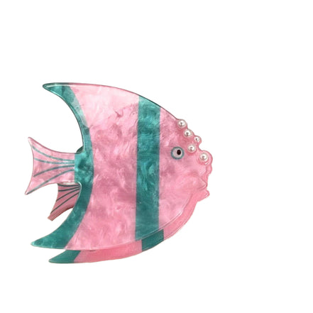 Angelfish Claw Clip In Pink & Green