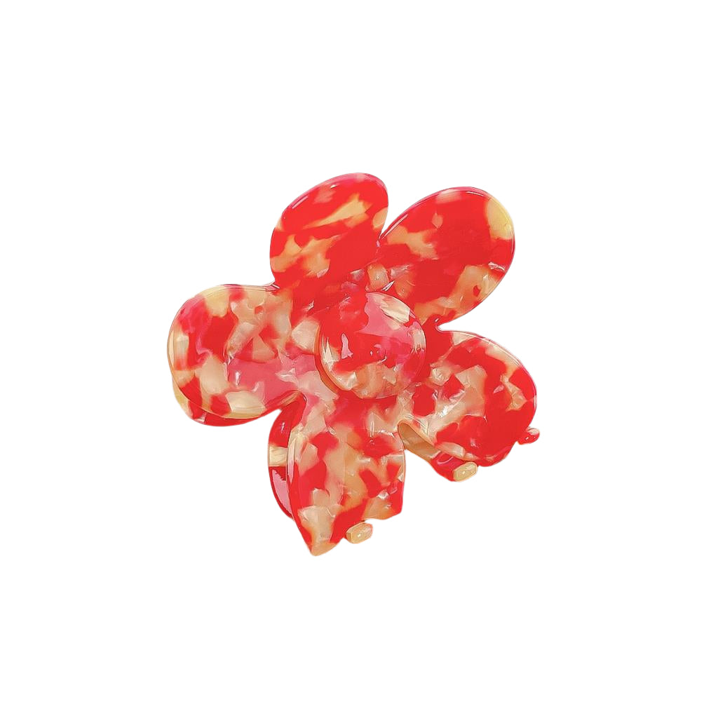 Large Daisy Claw Clip In Red & Yellow