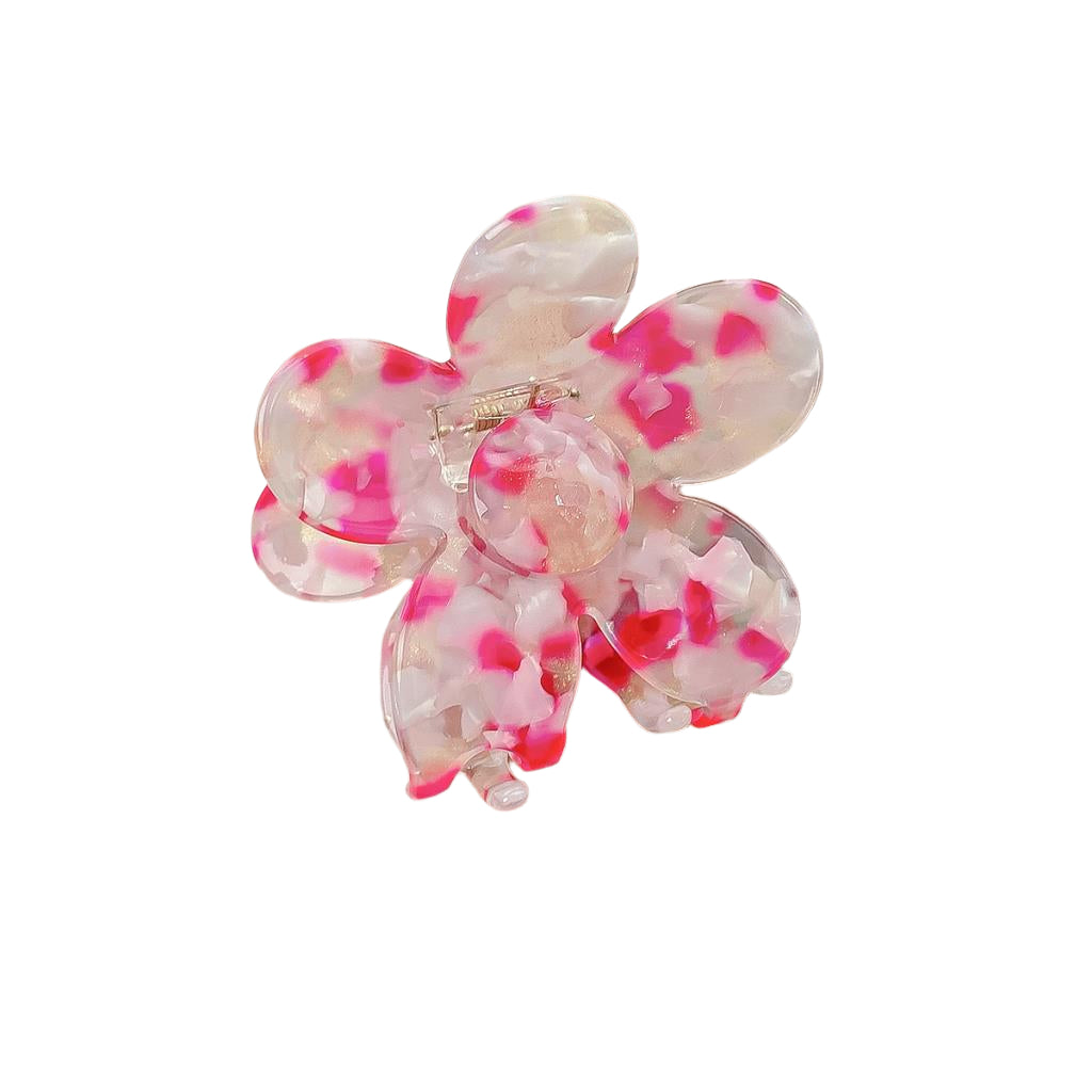 Large Daisy Claw Clip In White & Pink