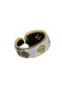 Clover Enamel Ring In White & Gold