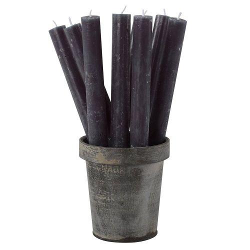 Rustic Dinner Candle Dark Grey