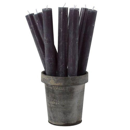 Rustic Dinner Candle Dark Grey