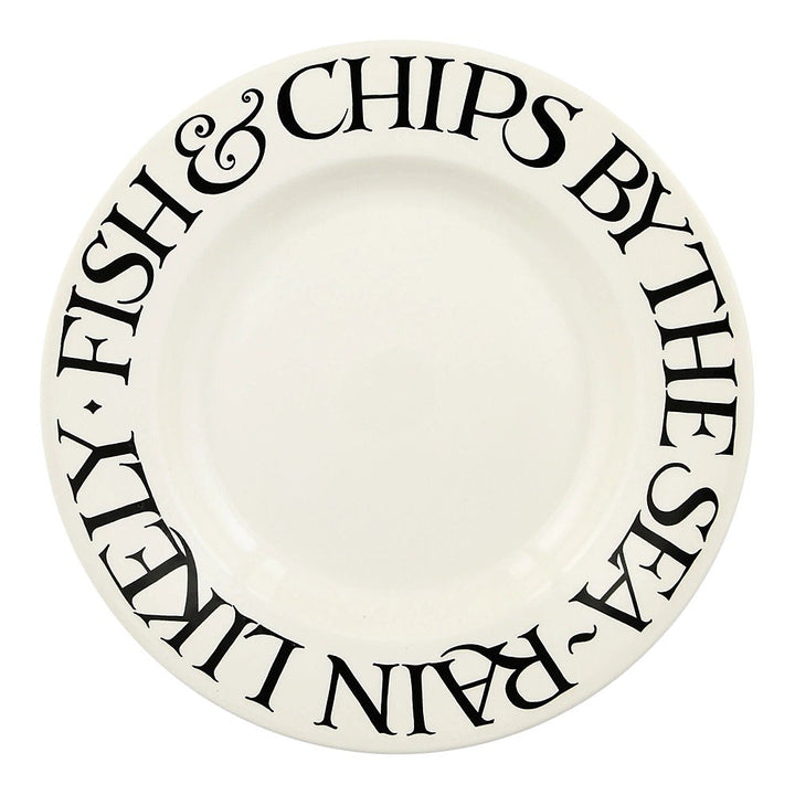 Black Toast Fish &amp; Chips 10 1/2" Plate