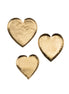 Brass Heart Shaped Tray - Set of Three
