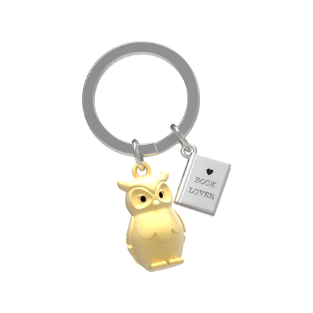 Gold Owl & Book Keyring