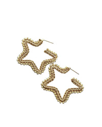 Gold Star Bead Earrings
