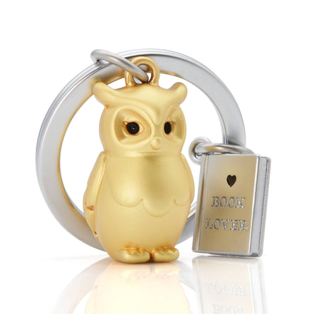 Gold Owl & Book Keyring