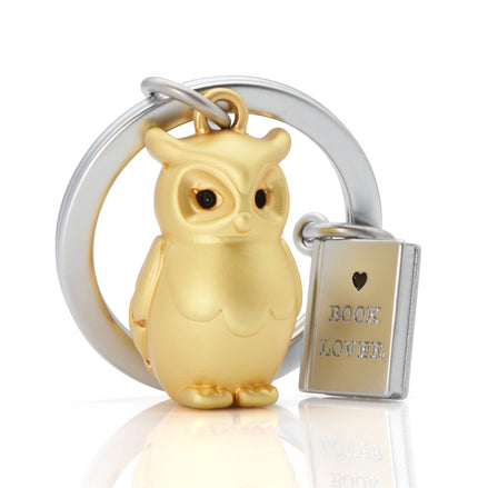 Gold Owl & Book Keyring