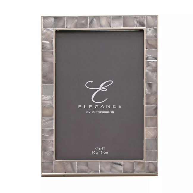 Elegance Grey Mother of Pearl Photo Frame 4' x 6'
