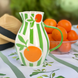 Striped Clementine Stoneware Jug - Medium