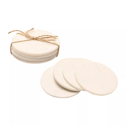 Set of 4 Marble Coasters - White