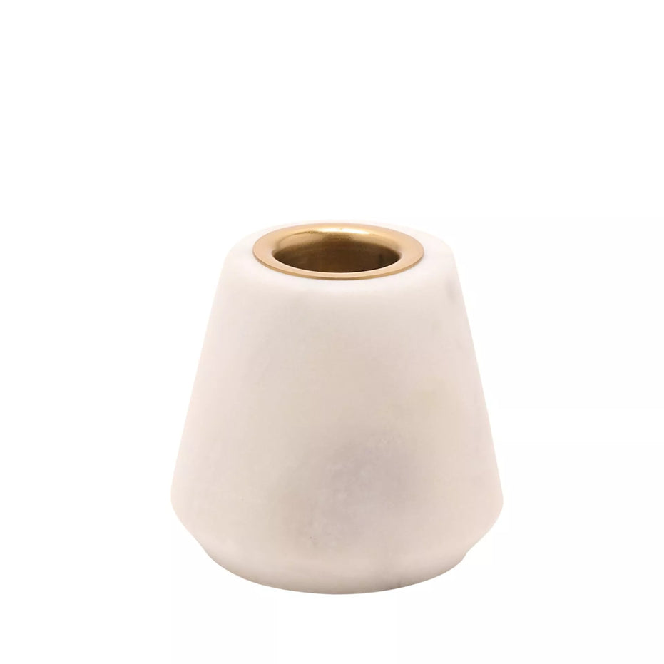 Marble Candle Holder - White