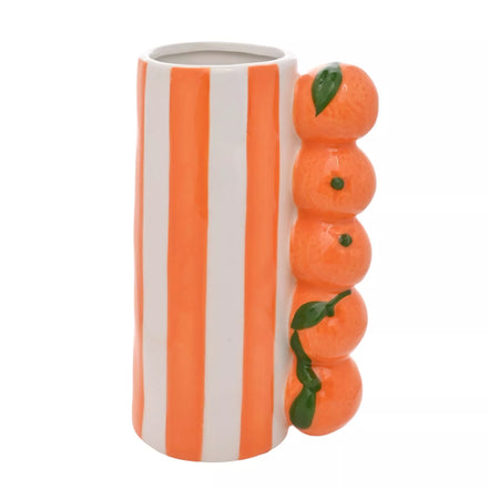 Orange Striped Vase