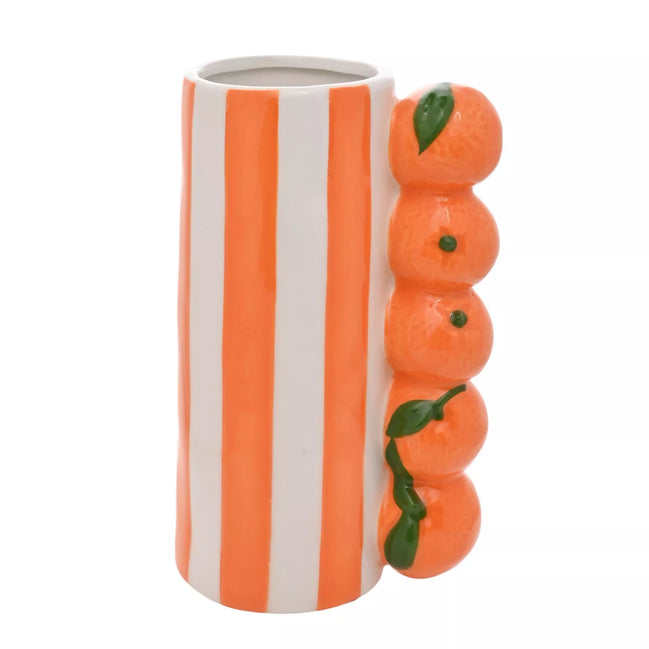 Orange Striped Vase