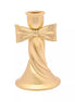Ribbon Gold Tall Taper Candle Holder