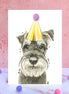 Schnauzer Pompom Birthday Celebration Card