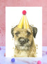 Border Terrier Pompom Birthday Card