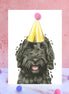 Black Cockapoo Pompom Birthday Card