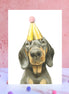 Dachsund Pompom Birthday Card