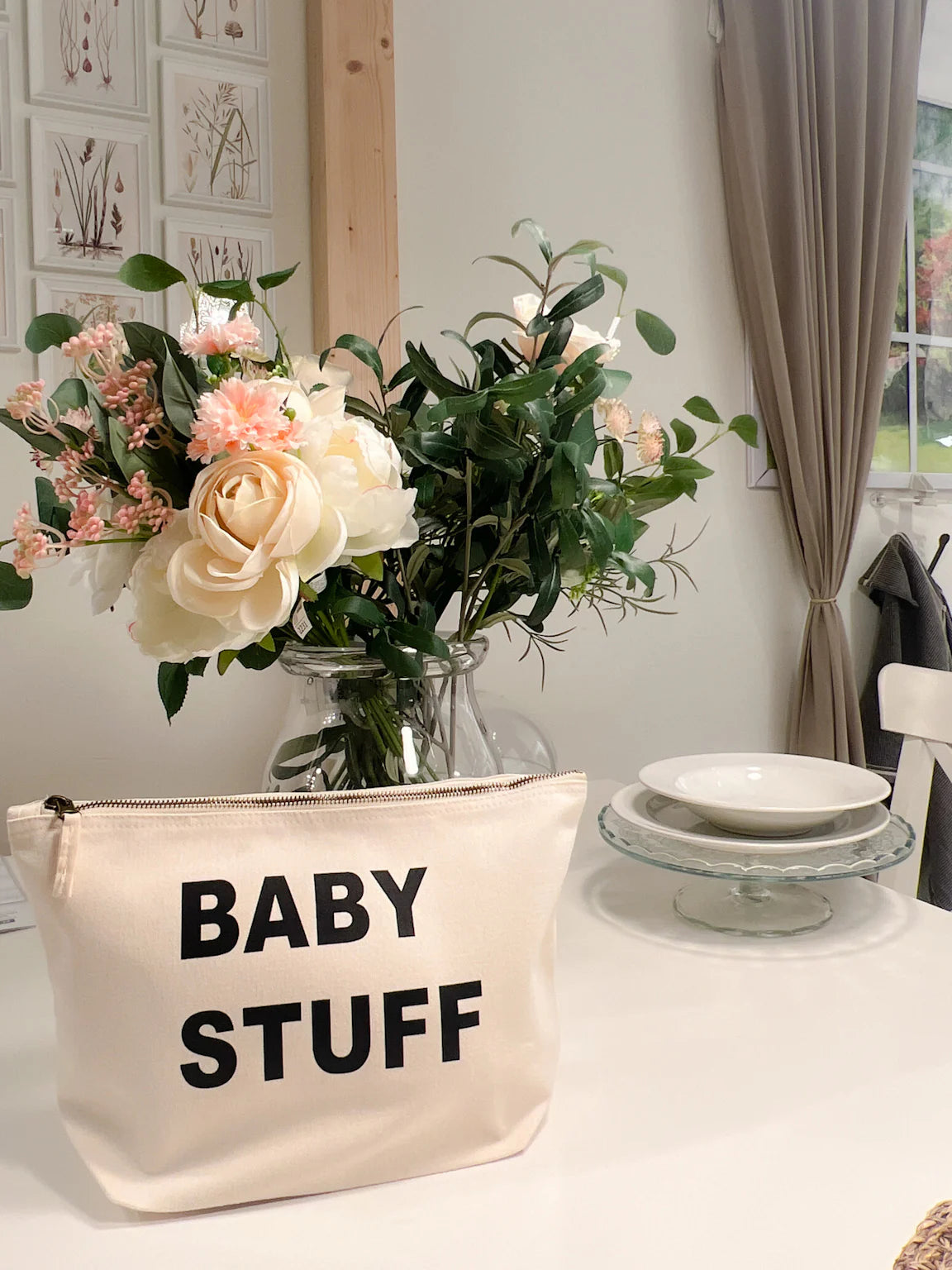 Large 'Baby Stuff' Pouch - Natural