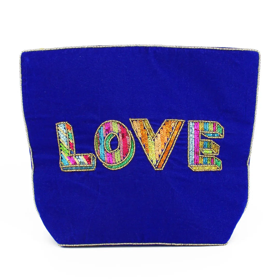 Love Blue Make up Bag