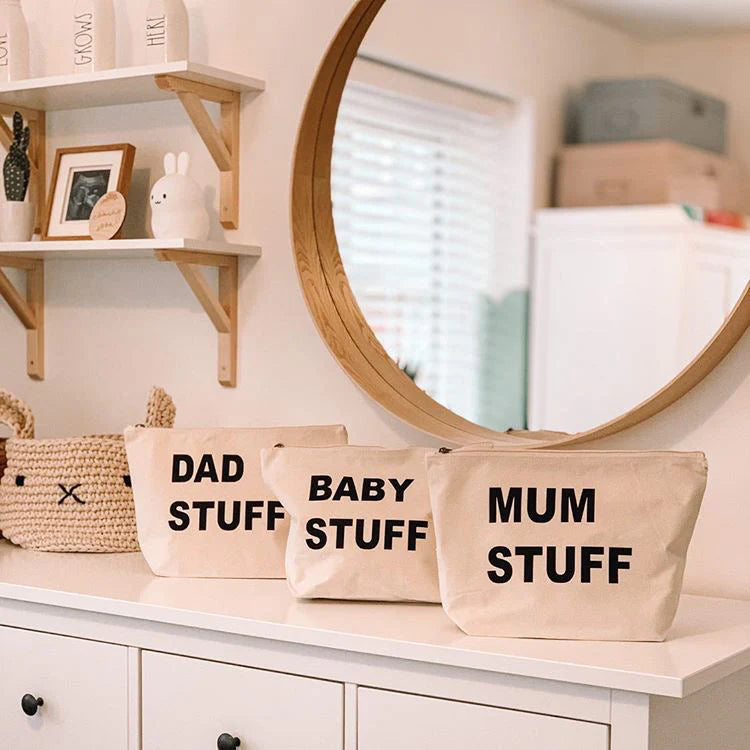 Large 'Baby Stuff' Pouch - Natural