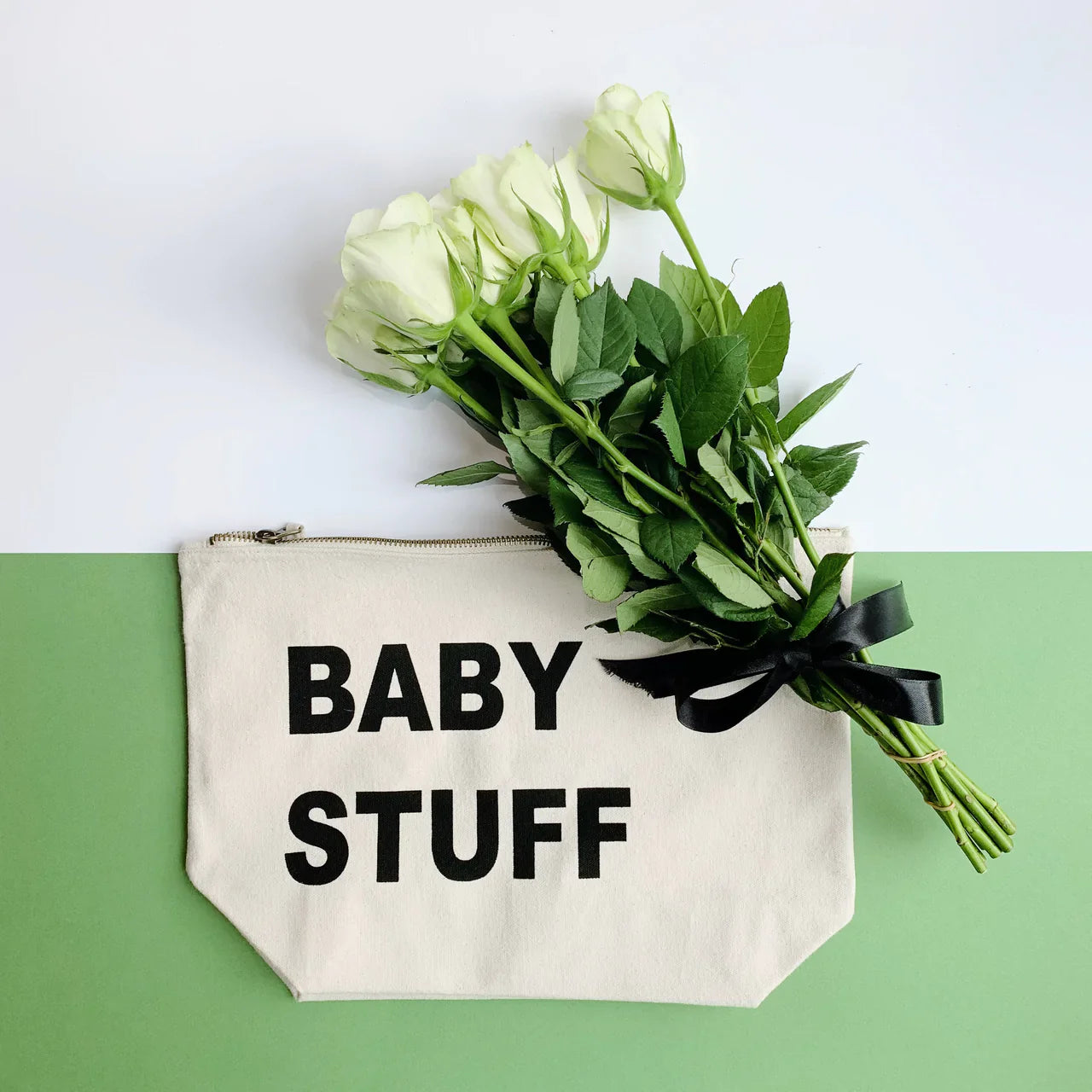 Large 'Baby Stuff' Pouch - Natural