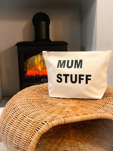 Large 'Mum Stuff' Pouch - Natural
