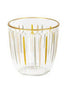White & Gold Striped Tumbler