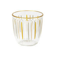 White & Gold Striped Tumbler