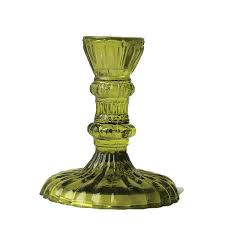 Leela Moss Glass Candlestick