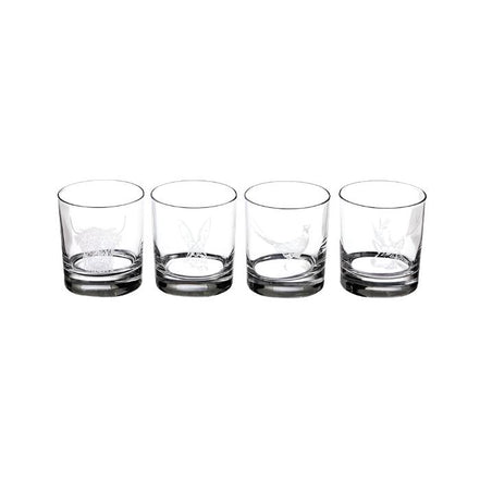 Country Animals Glass Tumblers - Set of Four