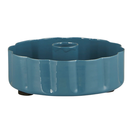 Wavy Edge Candle holder in Cornflower