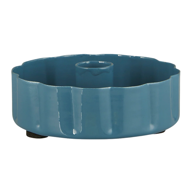 Wavy Edge Candle holder in Cornflower