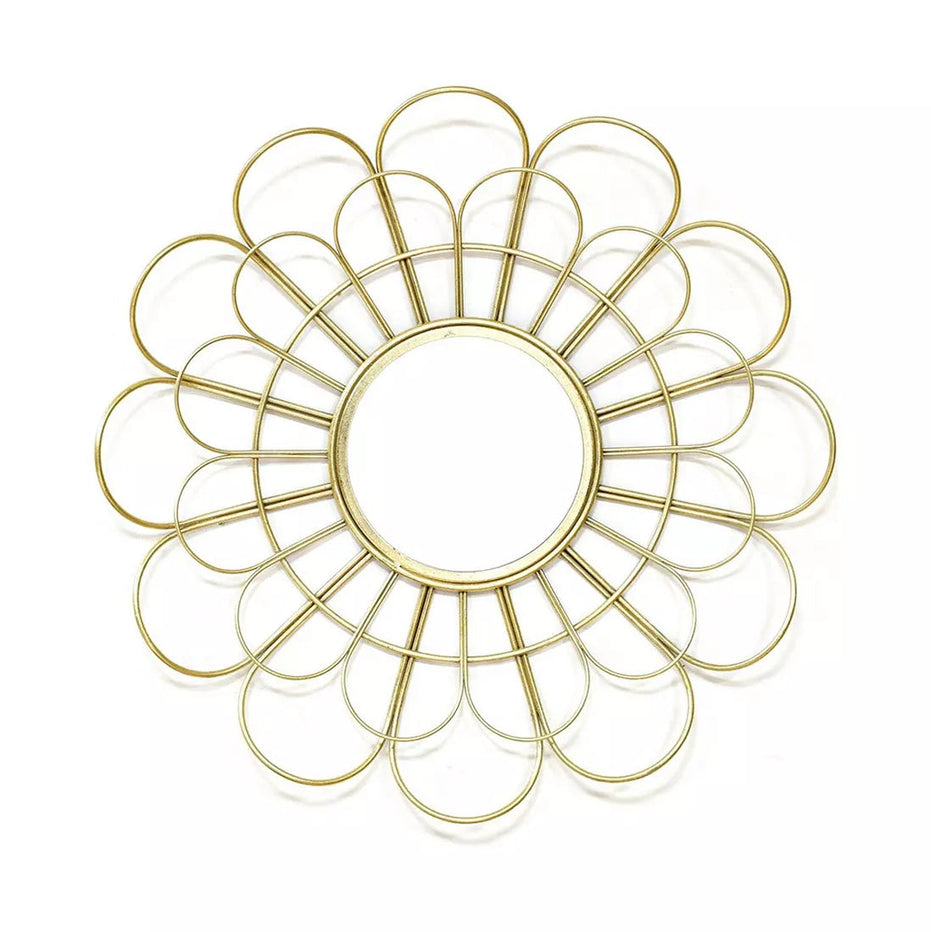 Happy Place Metal Round Mirror – 70cm