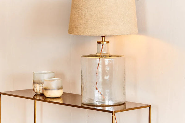 Edina Recycled Glass Table Lamp - Clear - Large