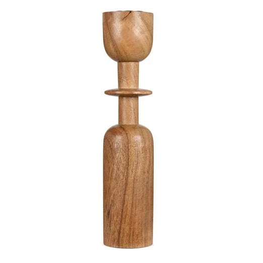 Sibu Acacia Wood Candlestick Holder - Large