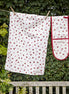 Pink Hearts Dbl Oven Glove & Tea Towel S